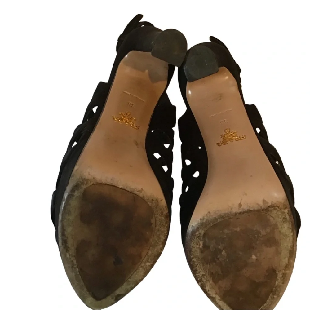Prada black suede cage stiletto sandal, size 38 ❣️HOST PIC❣️ - Picture 6 of 9